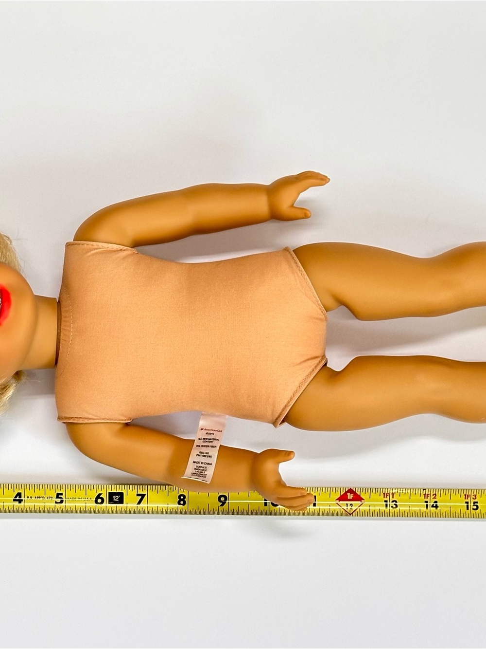 2014 American Girl Blonde Hair Blue Eyes 18" Doll With Cloth Body Needs TLC Nude - Picture 15 of 15